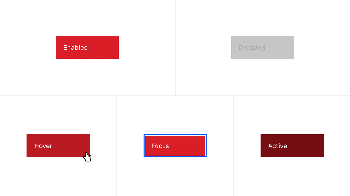 Primary danger button states and color